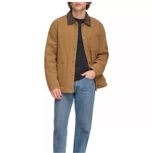 Levi's Brown Lightweight Shirt Jacket with Corduroy Collar